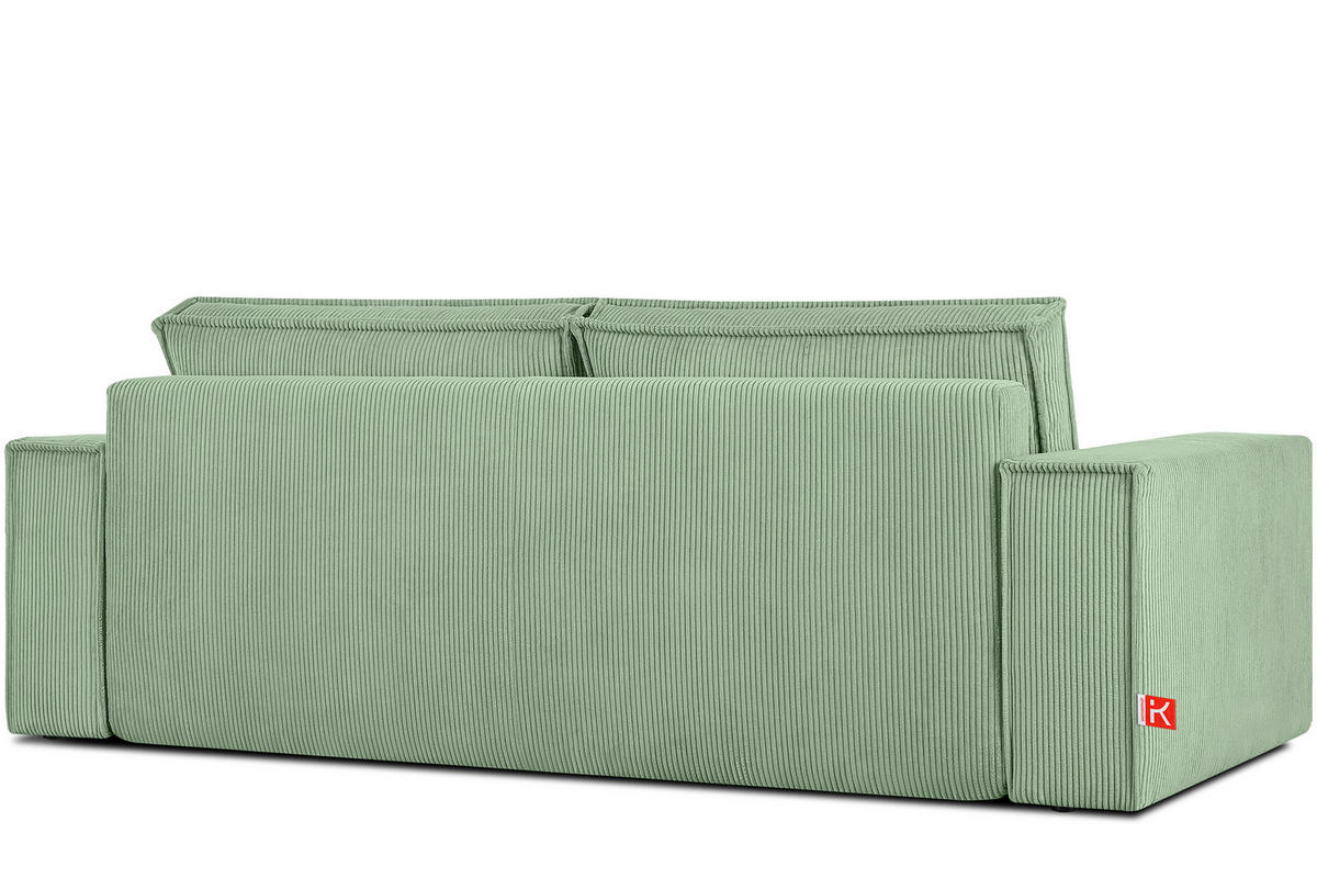 3-SITZER-SCHLAFSOFA NAPI in Pet Friendly Cord-Stoff, mintfarben - Schwarz/Mintgrün, Textil (244/89/101cm) - KONSIMO®