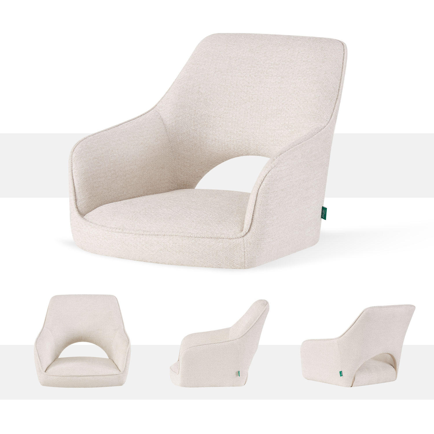 ESSZIMMERSTUHL THOMAS-ANNA 2er-Set 360°drehbar - Schwarz/Weiß, Textil (58/87/52cm) - DUBI Möbel