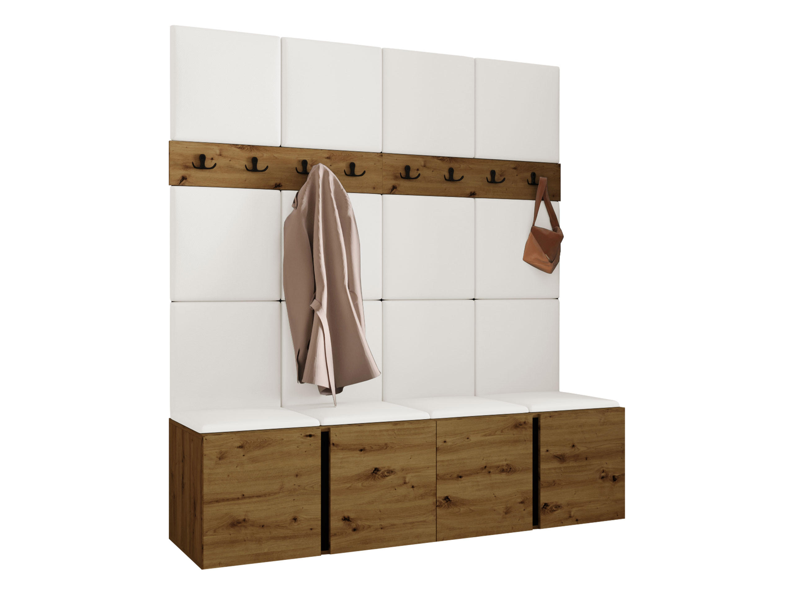 GARDEROBEN-SET Orion V - Eiche Artisan/Weiß, Holzwerkstoff/Kunststoff (168/186/46cm) - MIRJAN24