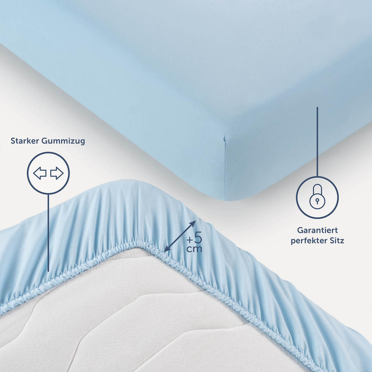 SPANNBETTLAKEN 120/200/30 cm Hellblau - Hellblau, Textil (120/200cm) - Blumtal