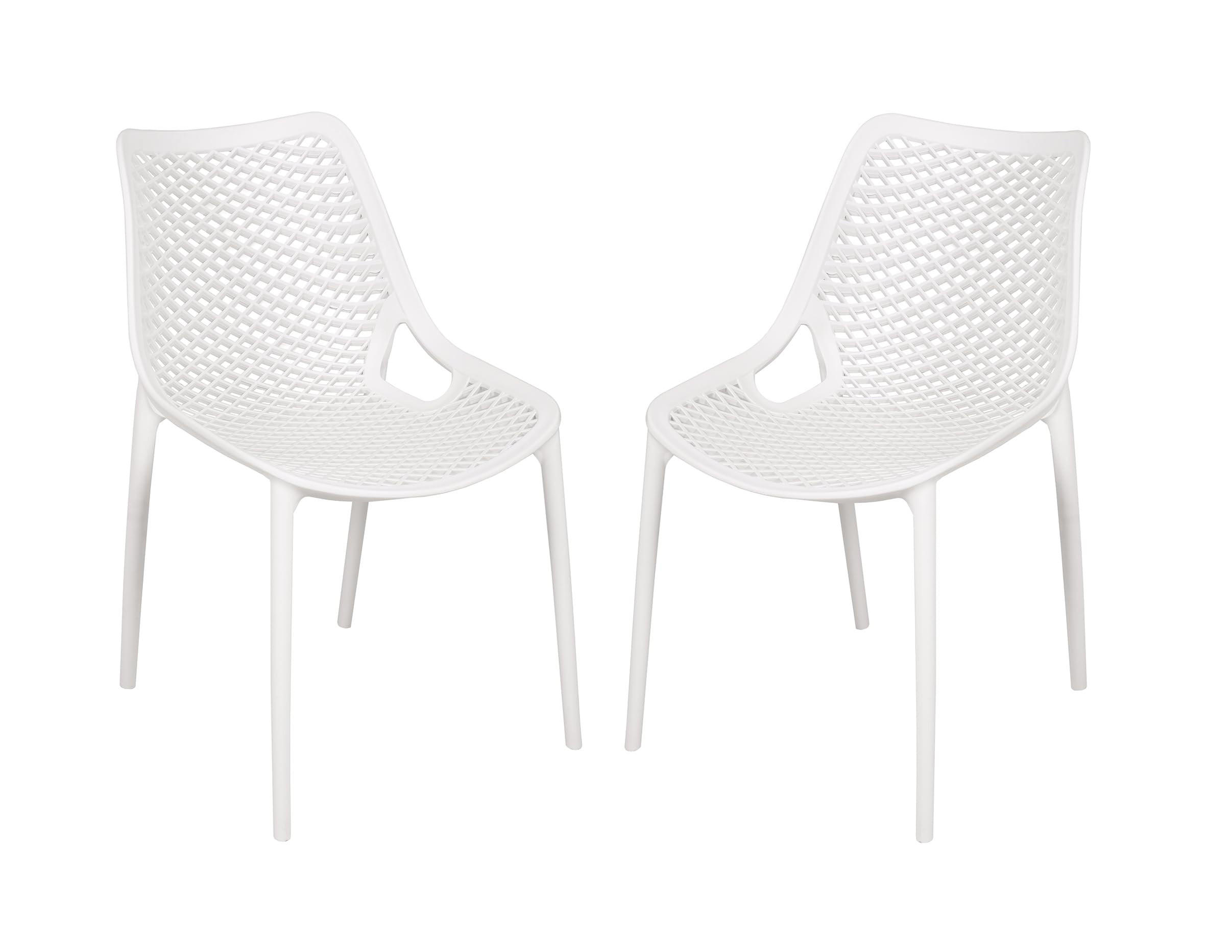 GARTENSTUHL 2er Set Erik Weiß Gartenstühle - Weiß, Kunststoff (50/83/60cm) - DELUKE