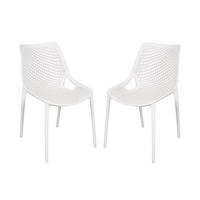 GARTENSTUHL 2er Set Erik Weiß Gartenstühle - Weiß, Kunststoff (50/83/60cm) - DELUKE
