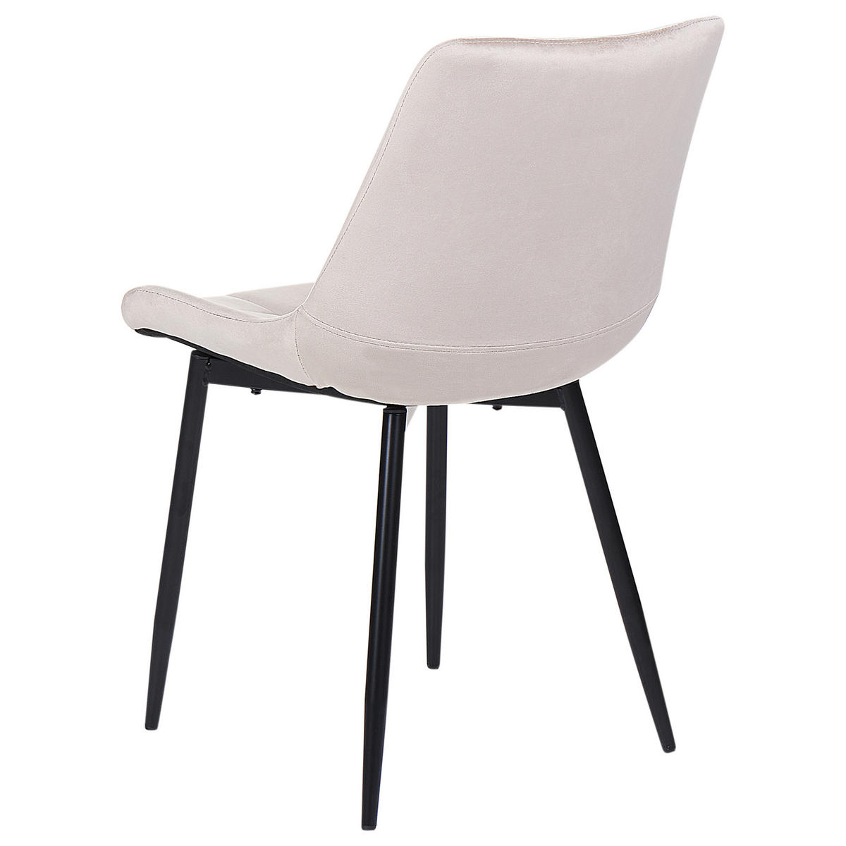 STUHL 2er-Set Samtstoff taupe Melrose - Beige/Schwarz, Textil (55/85/61cm) - Beliani