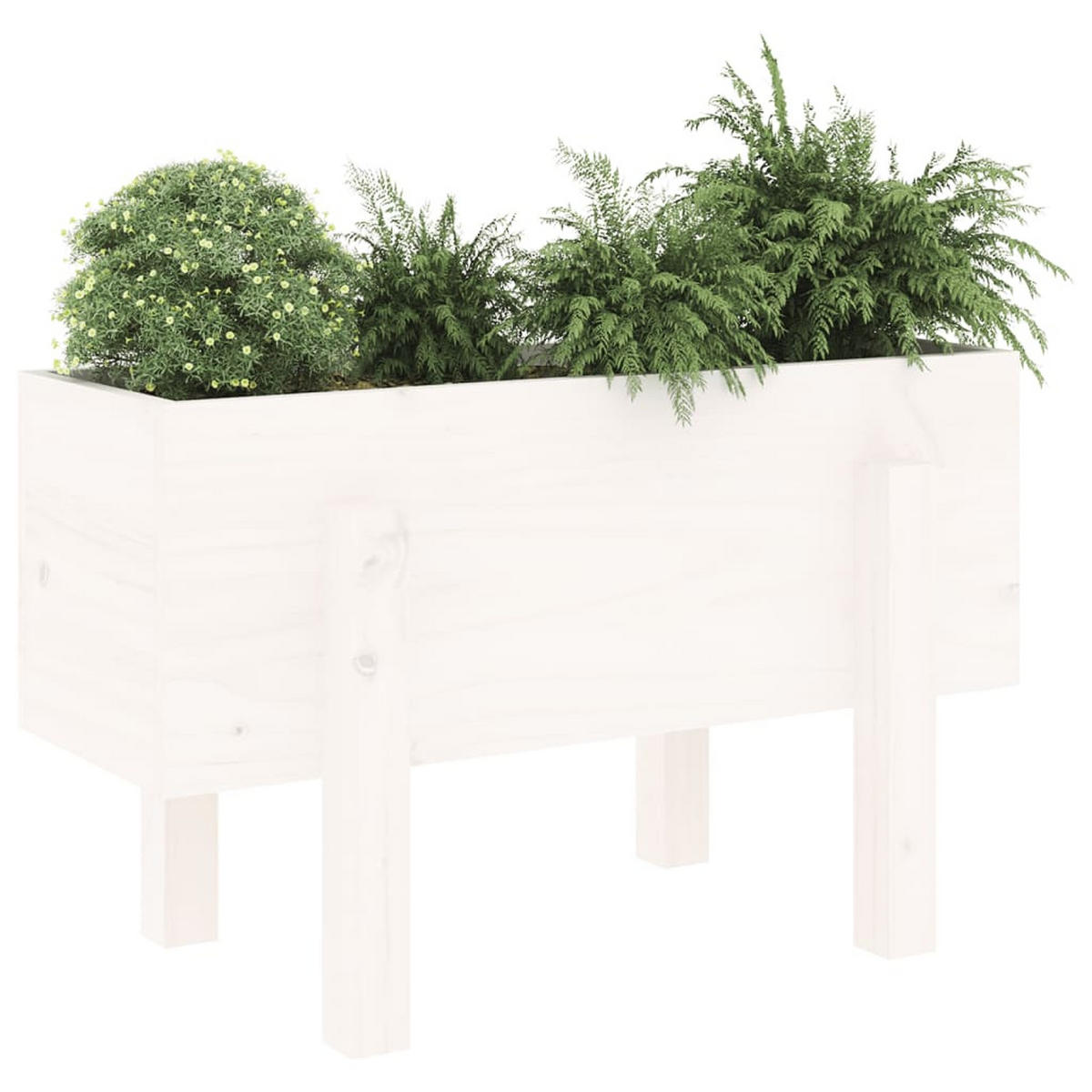 PFLANZKÜBEL Weiß 62x30x38 cm Massivholz Kiefer - Weiß, Holz (62/38/30cm)