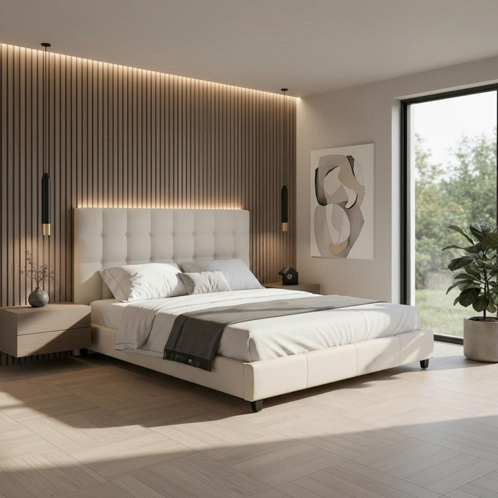 Bessagi Home Polsterbett Beige