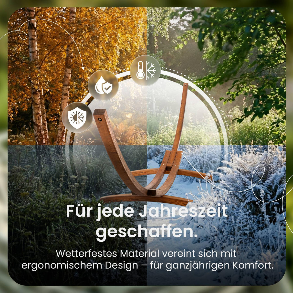 HÄNGEMATTENGESTELL Holz Natura - Eukalyptusholzfarben, Holz (120/395/116cm) - CLP