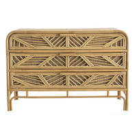 KOMMODE Rattan 3 Schubladen GALON - Eiche Bianco, Holz (50/80/120cm) - Miliboo