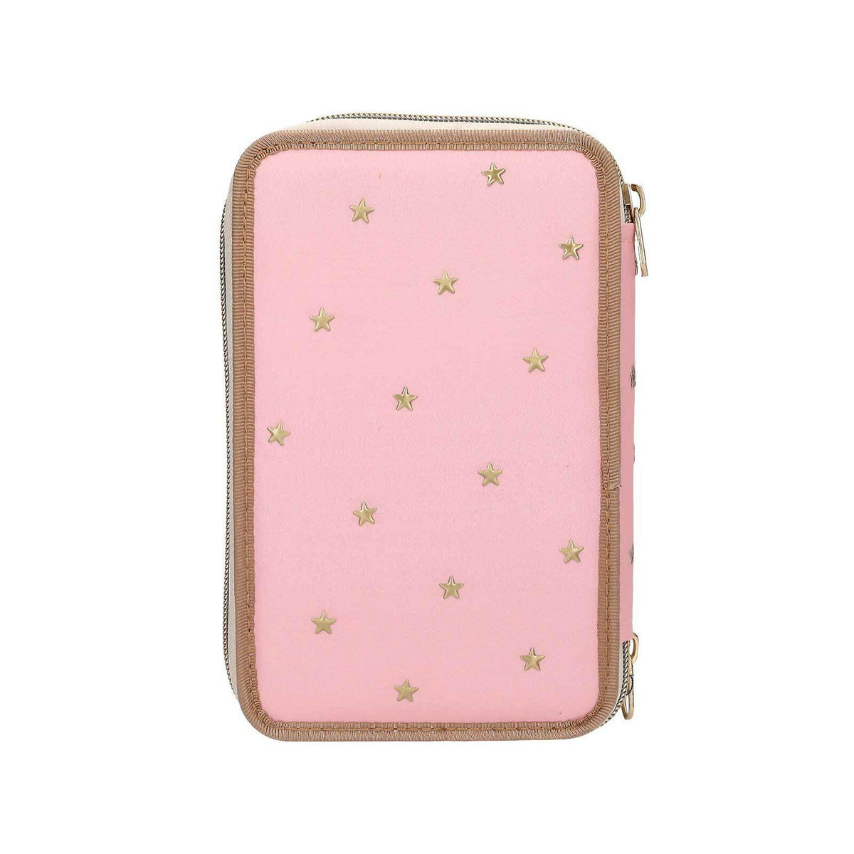 3-FACH FEDERTASCHE CLASSIC INKL. STIFTE Miss Melody rosa 7,5 x 13 x 20 cm - Rosa, Kunststoff (13/20/7.5cm) - Depesche Germany