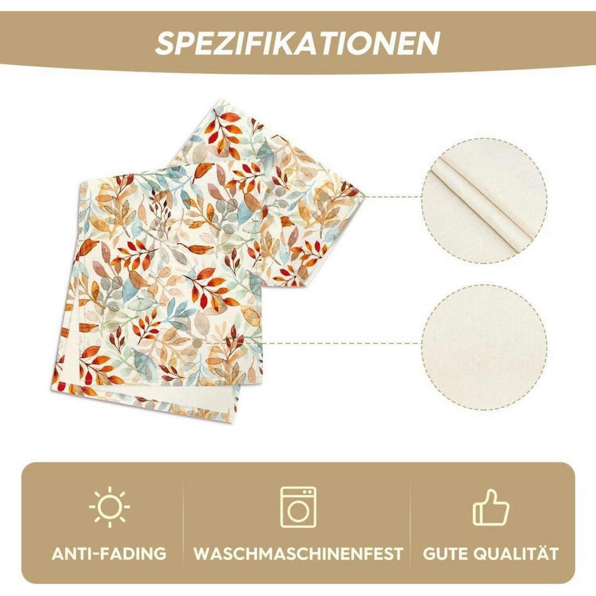 TISCHLÄUFER Herbstlaub 40 x 300 cm - Multicolor, Textil (300/40/1.5cm)