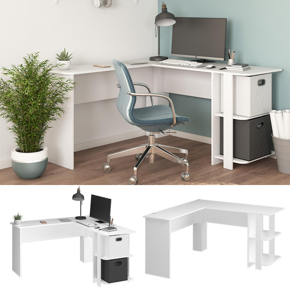 ECKSCHREIBTISCH Nikita Weiß 140 x 140 cm - Weiß, Holzwerkstoff (140/140/75cm) - Vicco