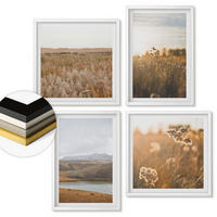WANDBILDER 4er-Set - 50x50 cm & 40x60 cm Weißer Rahmen - Landschaften Wiesen Berge See - Weiß, Kunststoff (50/50cm) - ArtPrintCave