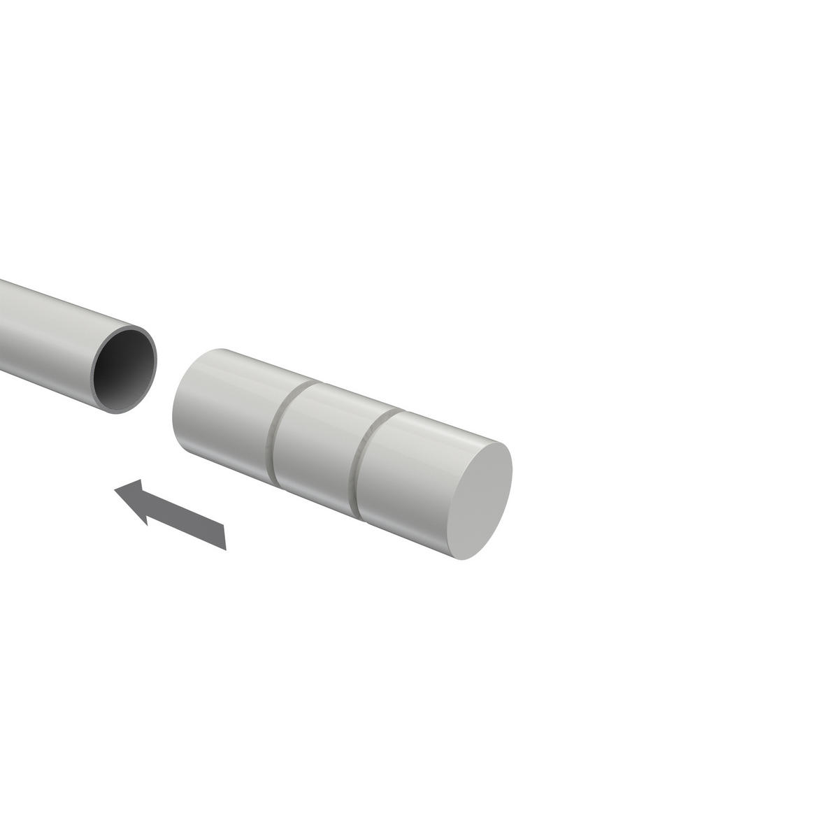 ENDSTÜCKE FÜR GARDINENSTANGEN 20 mm Ø, Elanto Weiß, Packung 2 Stück - Weiß, Metall (6.4/2.4/2.4cm) - INTERDECO
