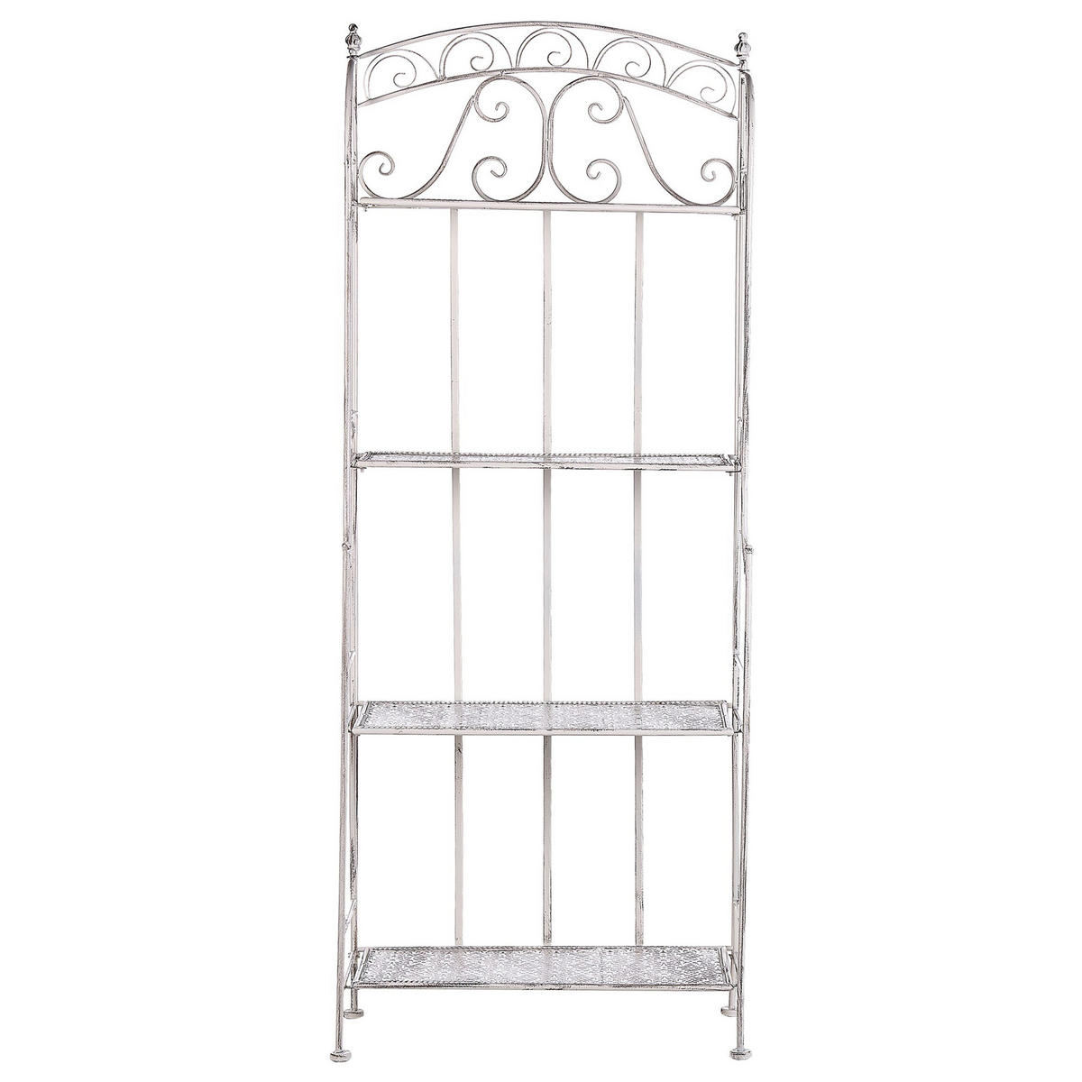 GARTENREGAL weiß Metall 4 Ablageflächen klappbar Padua - Weiß, Metall (61/156/32cm) - Beliani