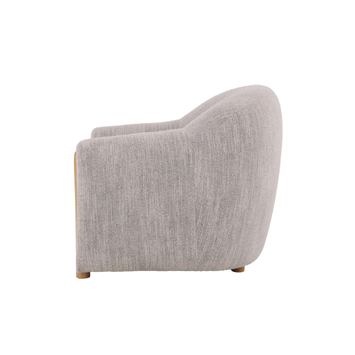 SESSEL Franz, Natur Massiveiche + hellgrauer Stoff - Grau, Holz (98/86/97cm) - WOODEK