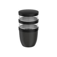 LUNCHPOT Ellipse Nordic Black 500 ml + 2x 200 ml - Schwarz, Kunststoff (10.7/20/10.7cm) - Mepal
