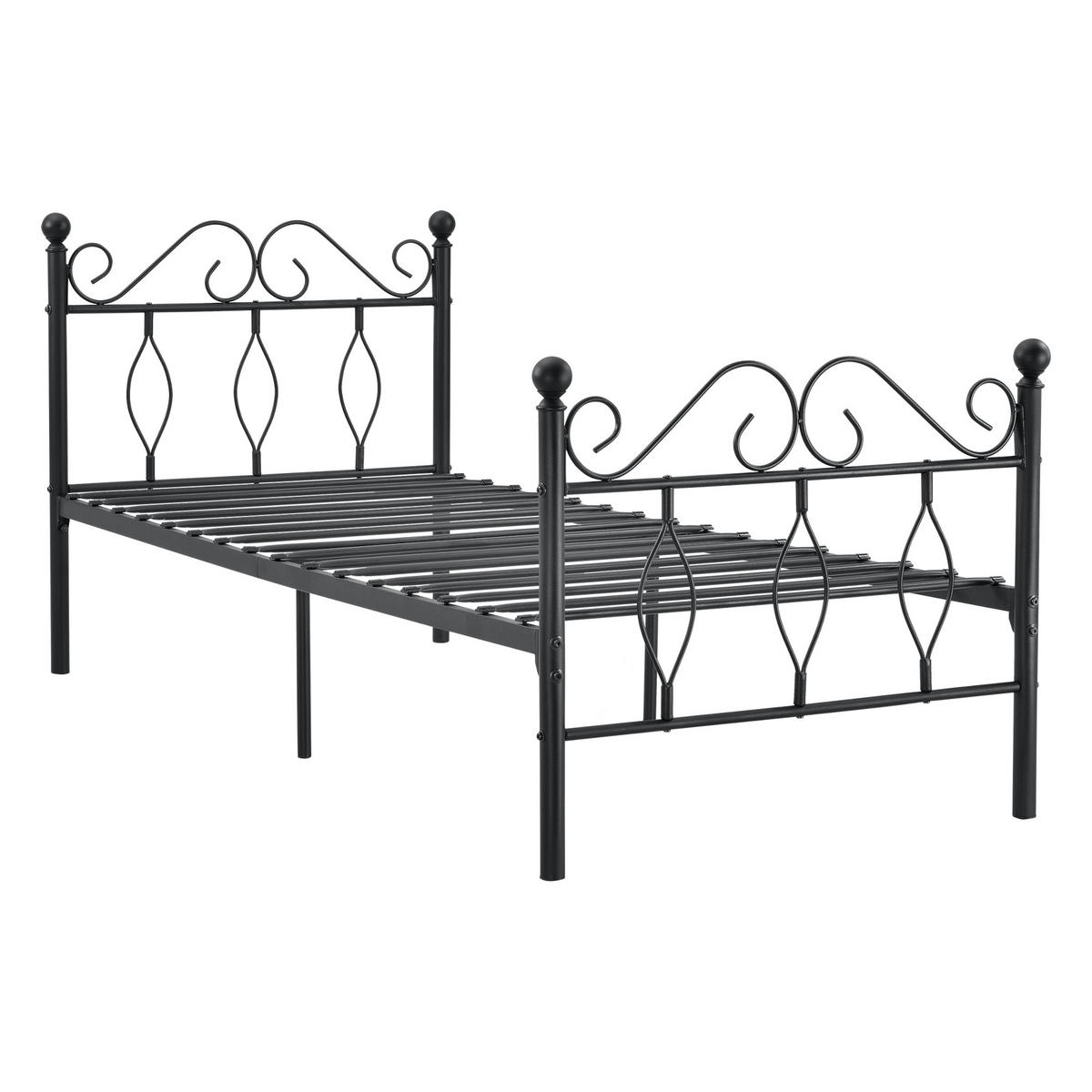 METALLBETT Apolda - Schwarz, Metall (90/200cm) - [en.casa]