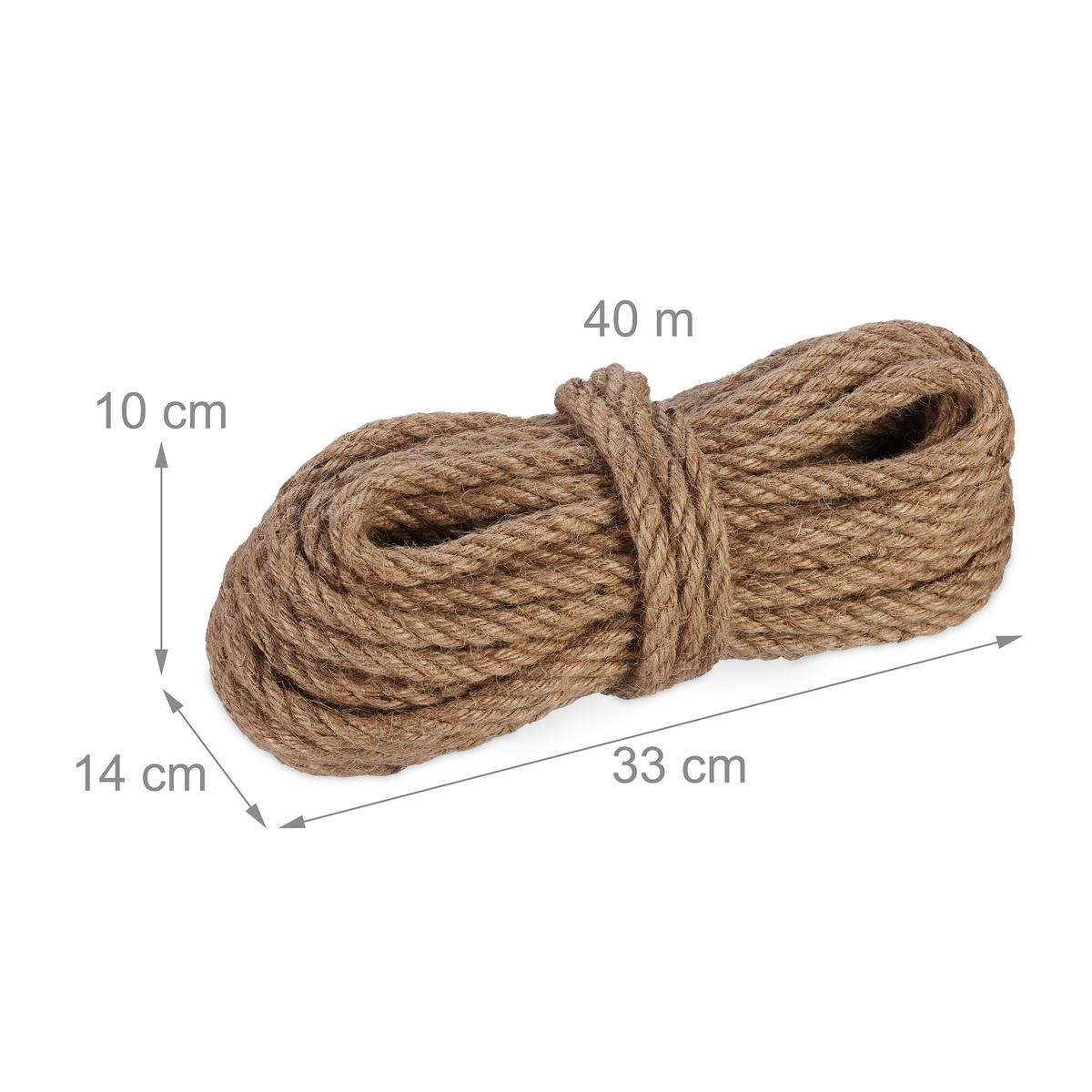 JUTESEIL - Hellbraun, Textil (10/14/33cm) - Relaxdays