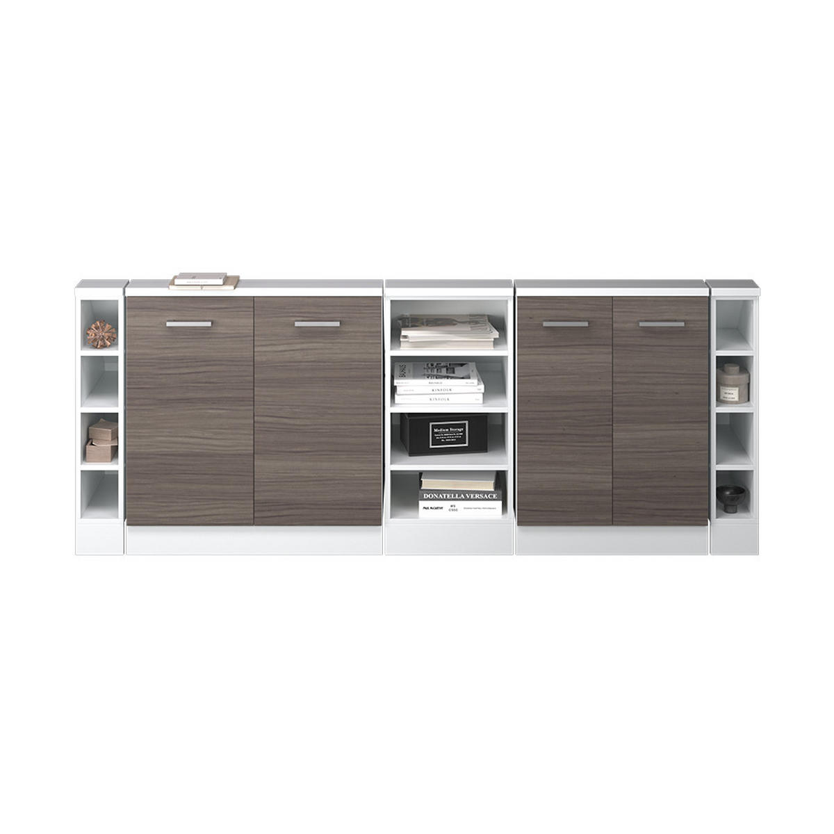 KUCHYŇSKÁ SKŘÍŇKA POD ŠIKMOU STŘECHU R-Line Vzácná šedá/bílá - bílá/šedá, kompozitní dřevo (210/81.6/46cm) - Vicco