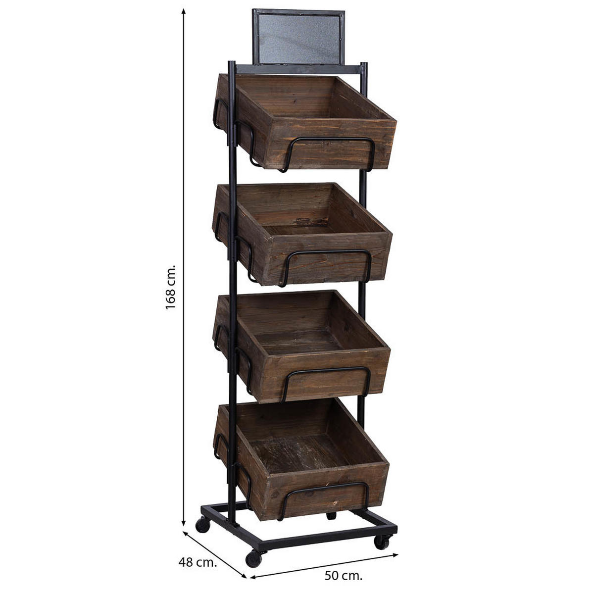 REGALE aus holz und metall 50x48x168 cm - Braun, Holz (50/168/48cm) - Wanderlust