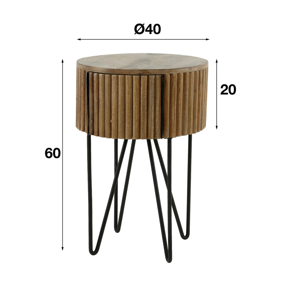 NACHTTISCH Tweak Braun 40/40/60 cm - Braun, Holz (40/60/40cm) - Hoyz Collection