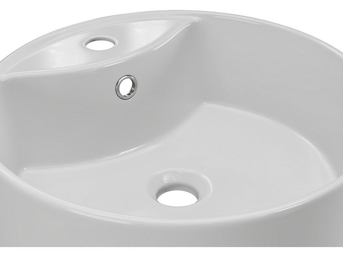 AUFSATZWASCHBECKEN rund aus Keramik - Weiß - 40 cm - DARINI - Weiß, Keramik (40/14/40cm) - Vente-Unique