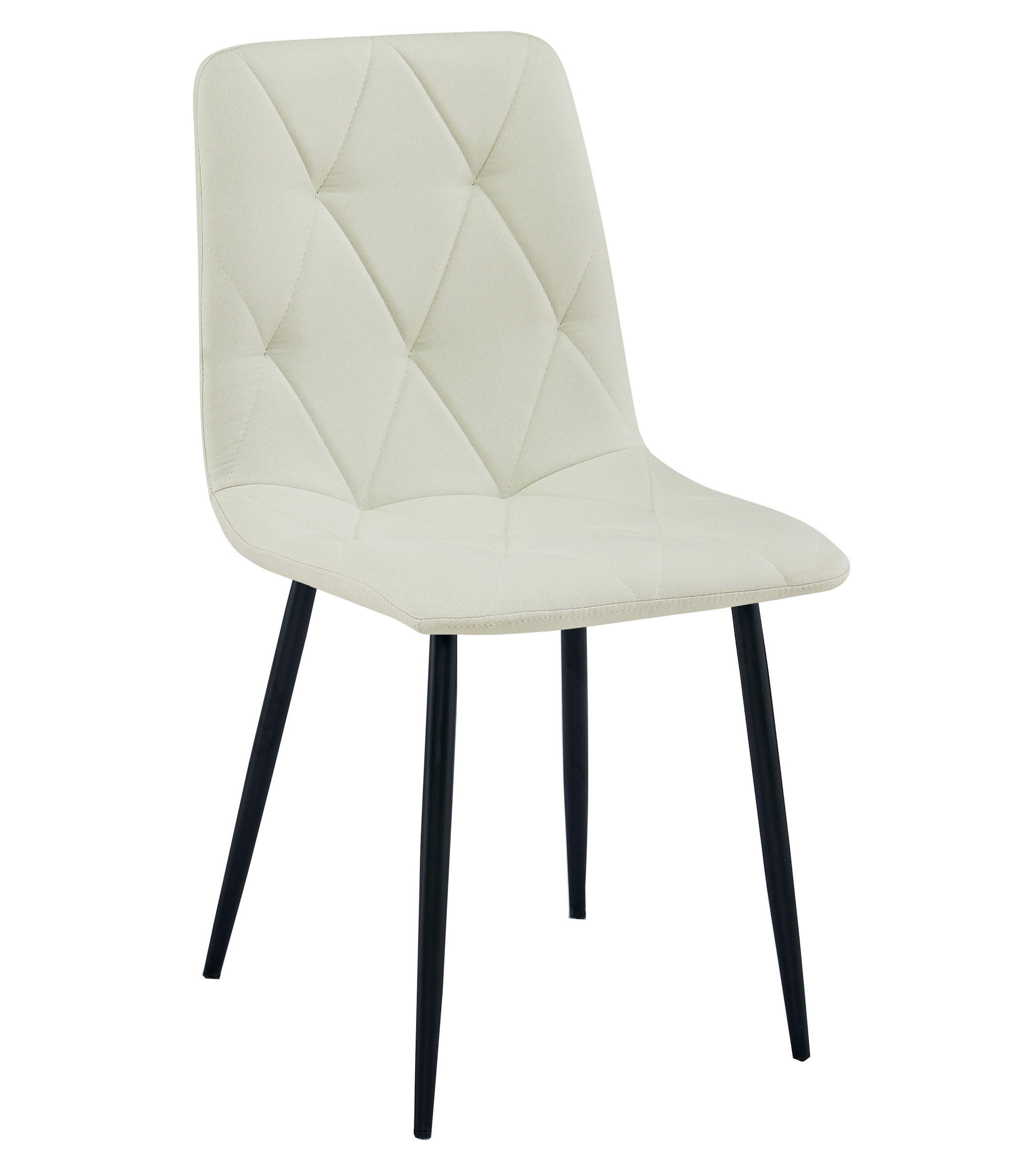 ESSZIMMERSTUHL TYRA beiger Sitz, schwarze Beine - Beige/Schwarz, Textil (44.5/87/54.5cm) - Valora