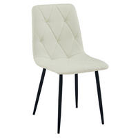 ESSZIMMERSTUHL TYRA beiger Sitz, schwarze Beine - Beige/Schwarz, Textil (44.5/87/54.5cm) - Valora