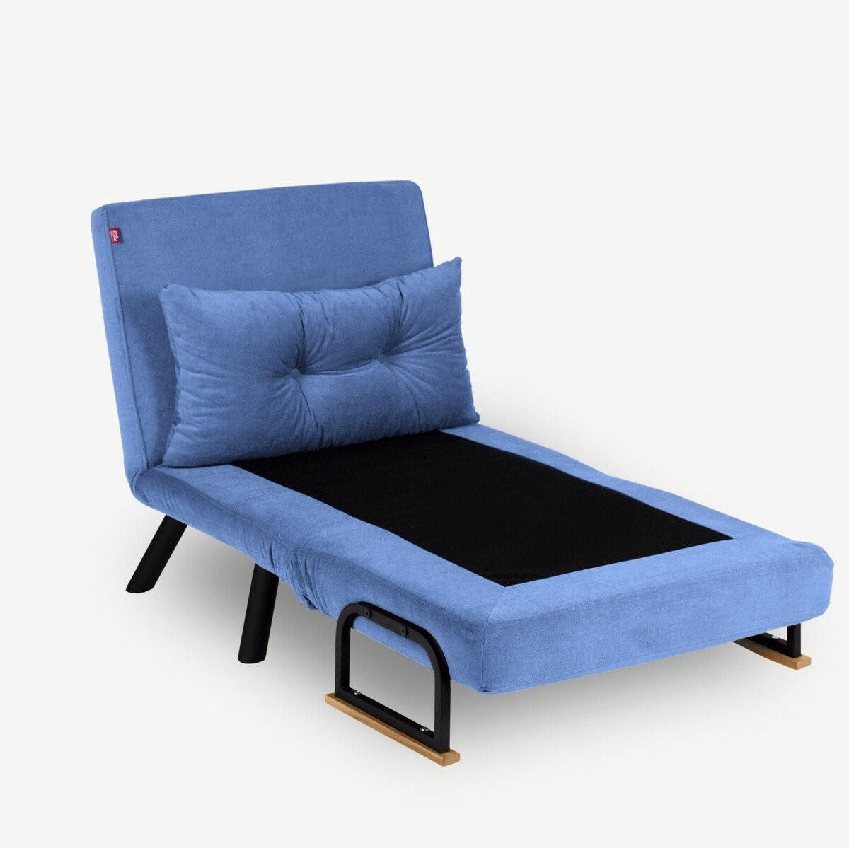 SESSEL mit Stoffbezug und Metallfüßen, umwandelbar 67/50/41 cm - Blau, Metall (50/41/67cm) - Calicosy