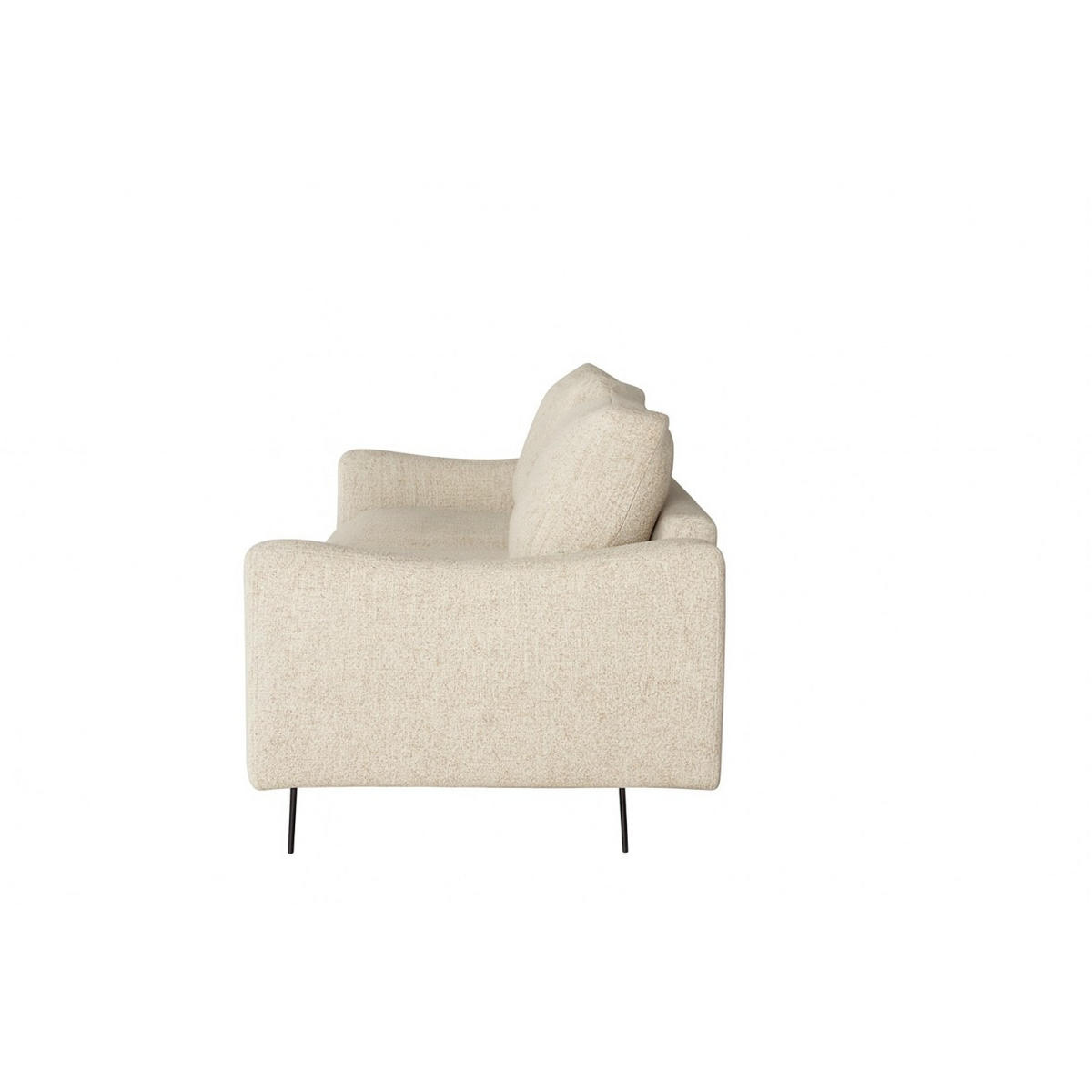 SOFA CLOUD mit schwarz Metallbeinen, Beige - Beige, Textil (235/98/107cm) - KS Home Concept