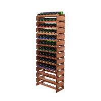 WEINREGAL VINOTECA FLEX PRO HxBxT 177x65x28cm 78 Flaschen auf 13 Ebenen Braun geölt - Braun, Holz (65/177/28cm) - PROREGAL