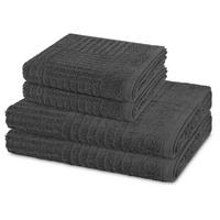 FROTTIERSET Carre 4-teilig - Dunkelgrau, Textil (50/100cm) - Ross