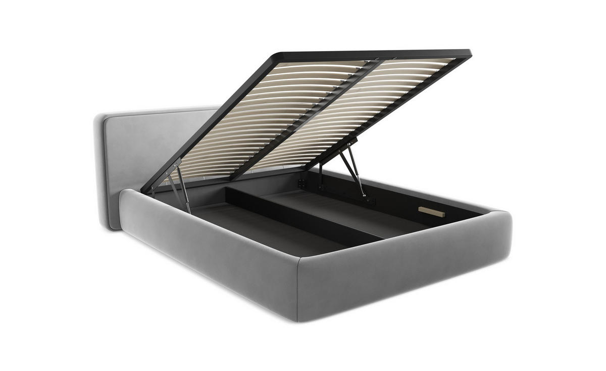 POLSTERBETT mit Bettkasten und Lattenrost 200x228 Beige - Beige/Creme, Kunststoff/Textil (180/200cm) - Makamii