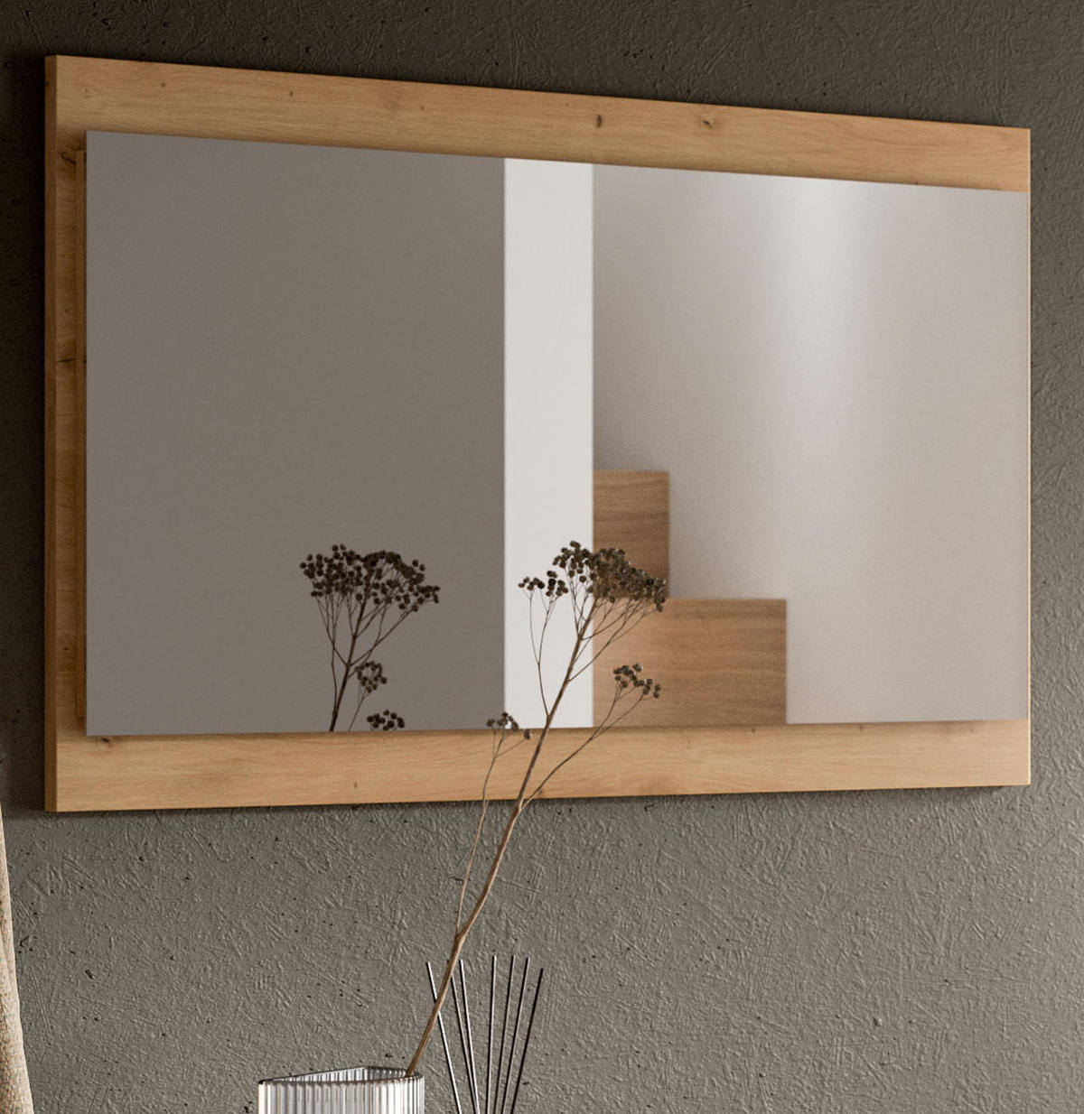 GARDEROBENSPIEGEL Artisan Eiche hängend, Wandspiegel 110 x 60 cm - Eiche Artisan, Glas/Holzwerkstoff (110/60/6cm) - Inn.Furn