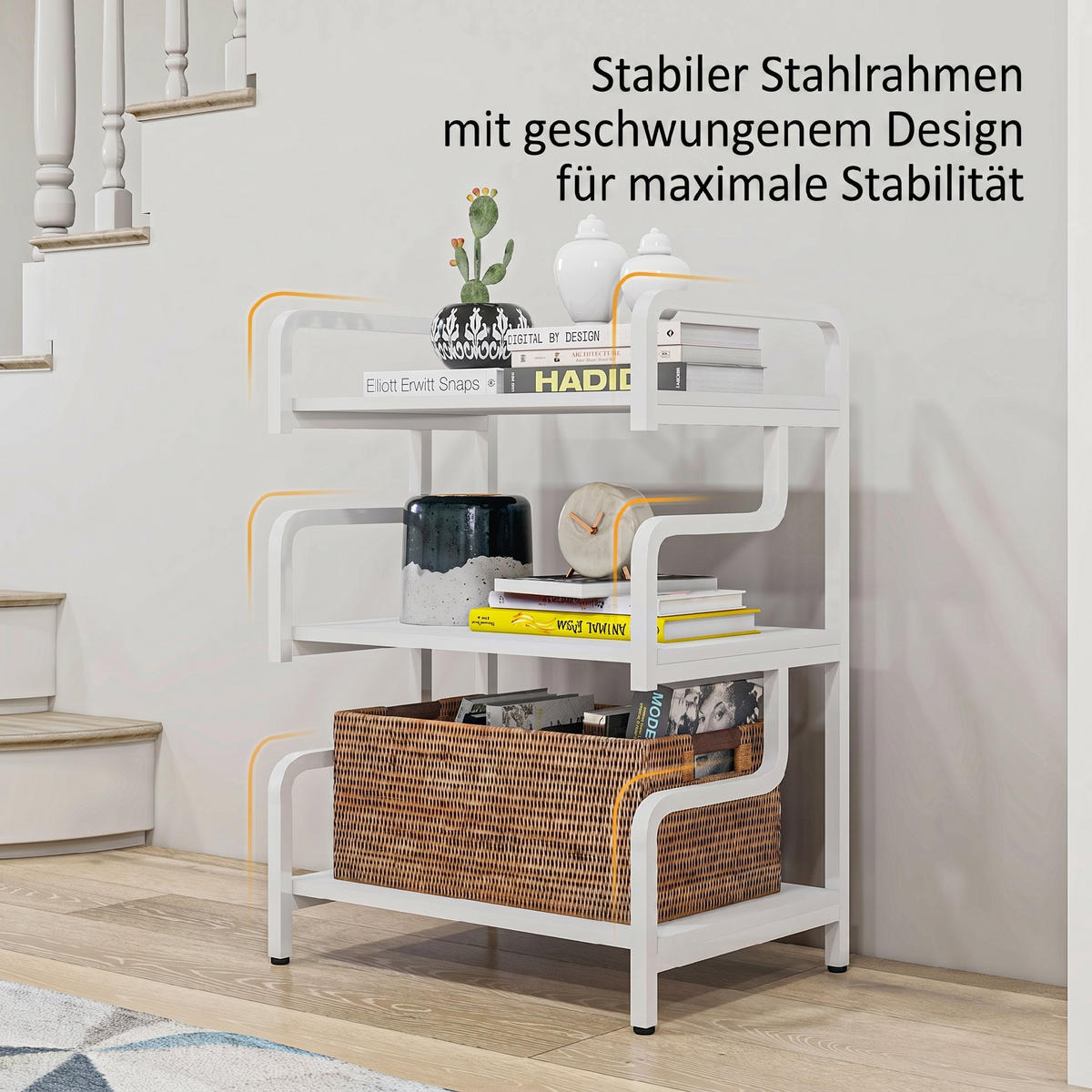 DRUCKERSTÄNDER Weiß 55.0/40.0/77.0 cm - Weiß, Holzwerkstoff (40/77/55cm)