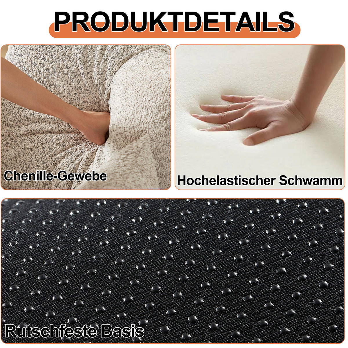 SCHLAFSOFA 2-in-1, Chenille mit Armlehnen-Staufach & Stahlrahmen, 94/181,6/49,5 cm, Beige - Beige, Textil (94/49.5/181.6cm) - Redom