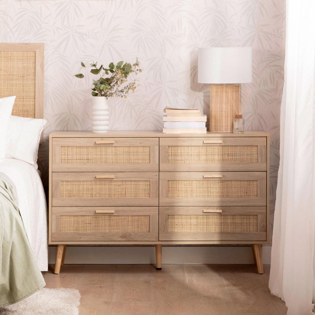 SCHUBLADENKOMMODE DOPPELTE Tahiti Natürlich 120 cm x 77 cm - Naturfarben, Naturmaterialien (120/77/40cm)