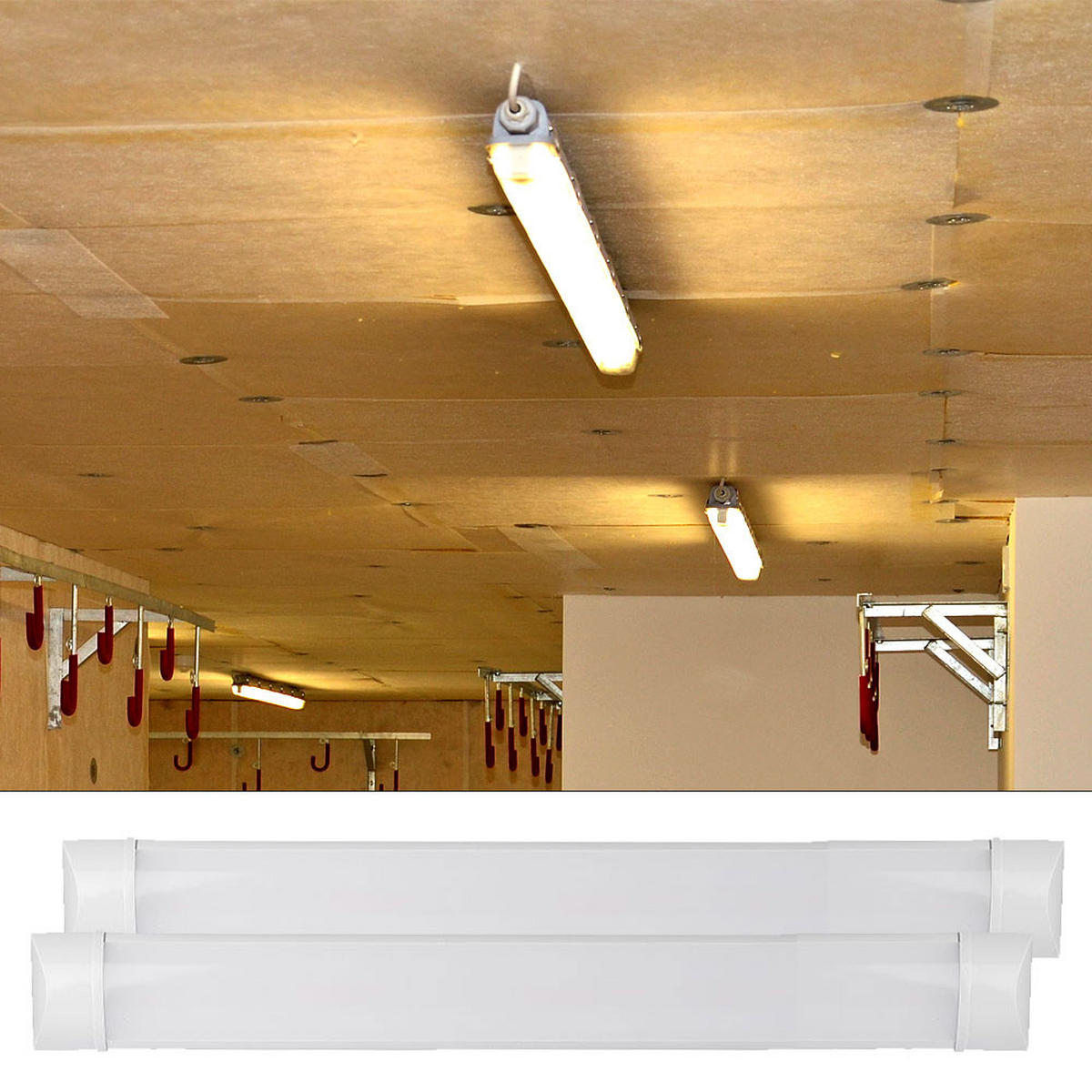 LED UNTERBAULEUCHTE Weiß 120 cm - Weiß, Kunststoff (120/7.41/2.44cm)