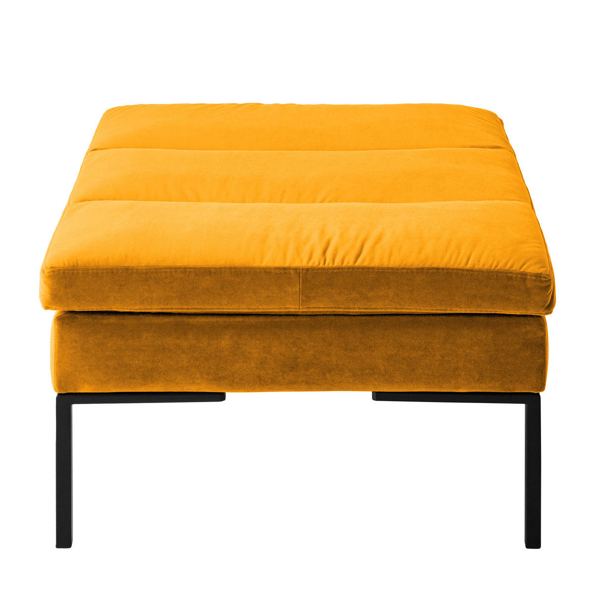 POLSTERHOCKER - Chromfarben/Gelb, Textil/Metall (108/40/69cm) - home24