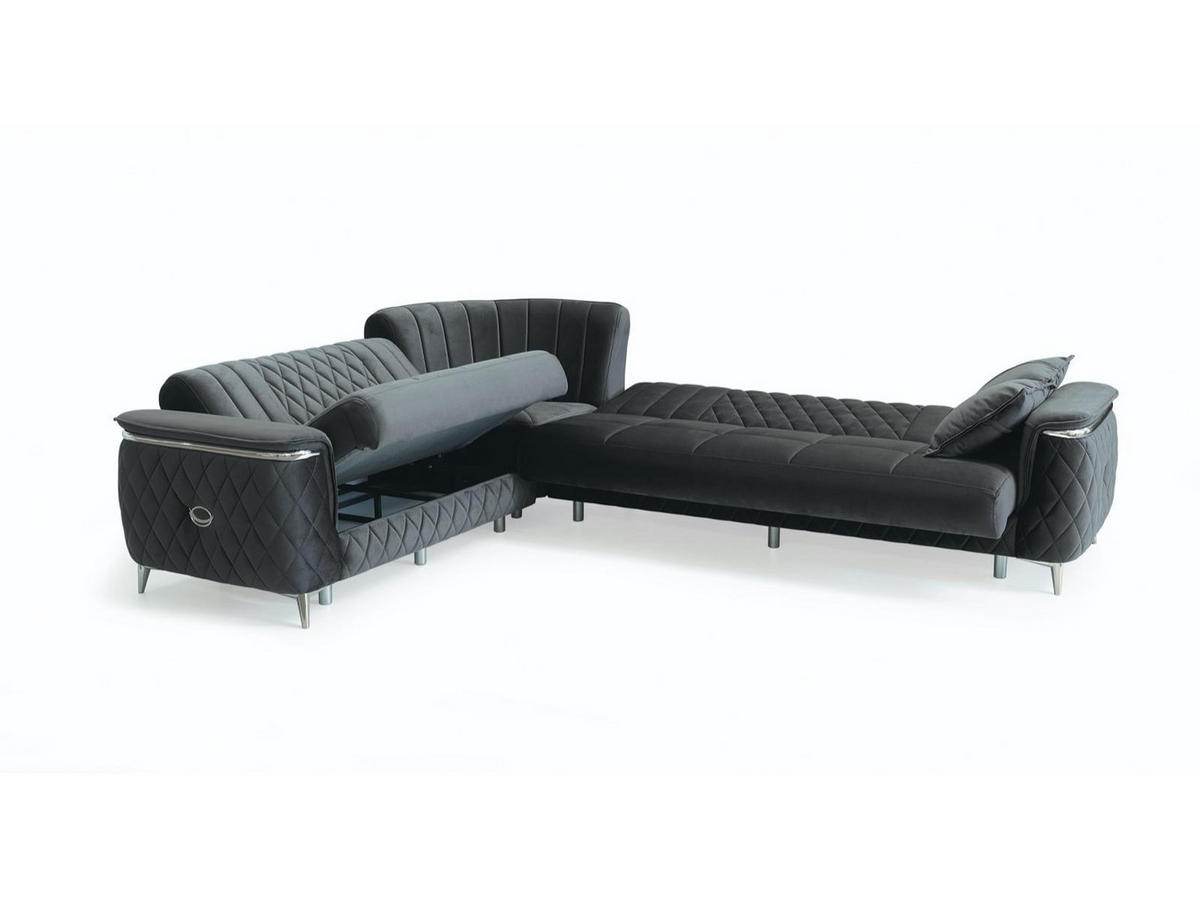 ECKSCHLAFSOFA Pasadena Grau - Schenkel gleich lang - Grau, Holzwerkstoff/Kunststoff (315/315cm) - Villa Möbel