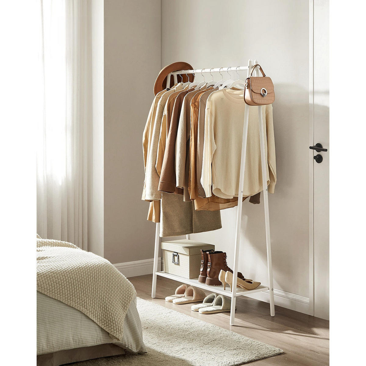 KLEIDERSTÄNDER BRAZZAVILLE - Weiß, Metall (92.5/153/33.5cm) - Hansiro