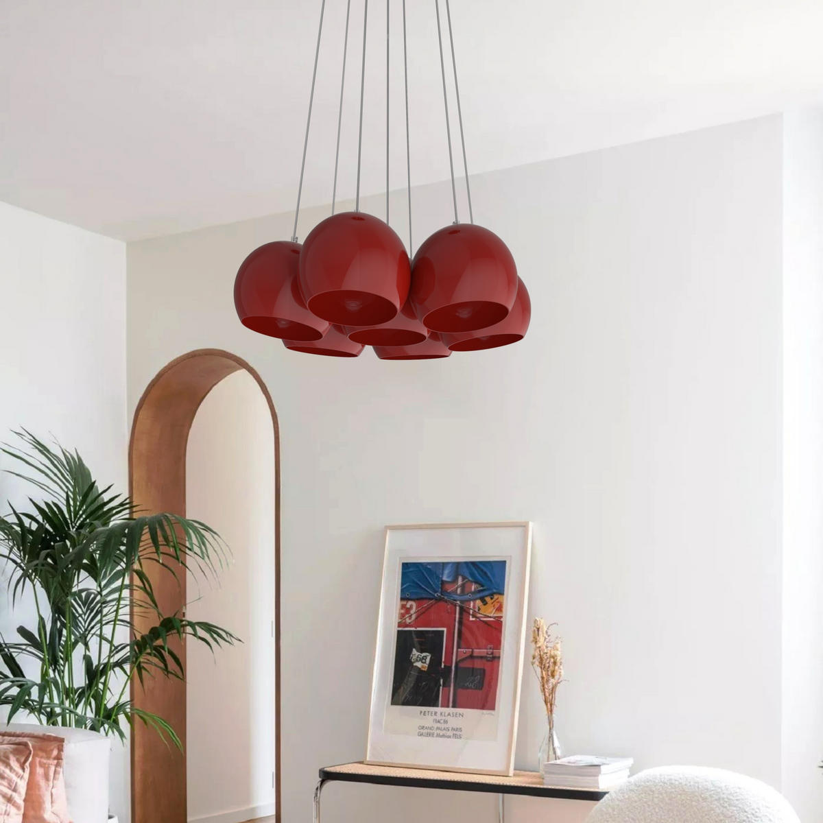 HÄNGELEUCHTE - Rot, Metall (25/25/20cm) - Lumicom