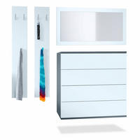 GARDEROBE Horizon Weiß matt - Weiß, Holzwerkstoff (142/146/35cm) - Vladon