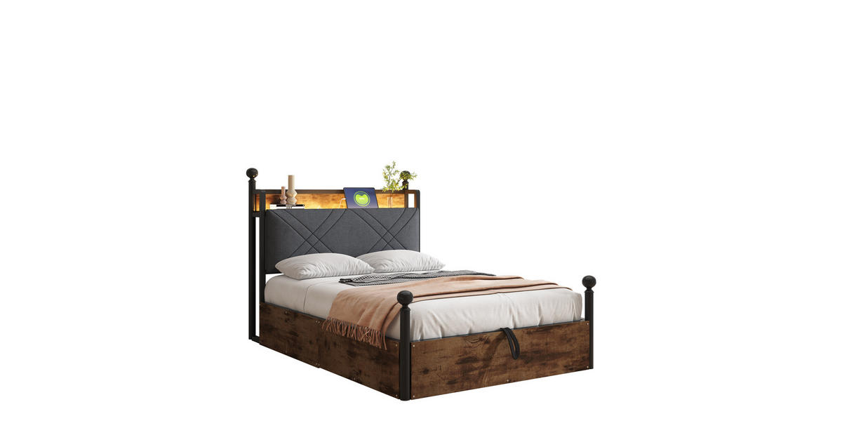 EVRYAE JUGENDBETT 90/190 mit Stauraum, LED, USB/Type-C und abnehmbaren ...