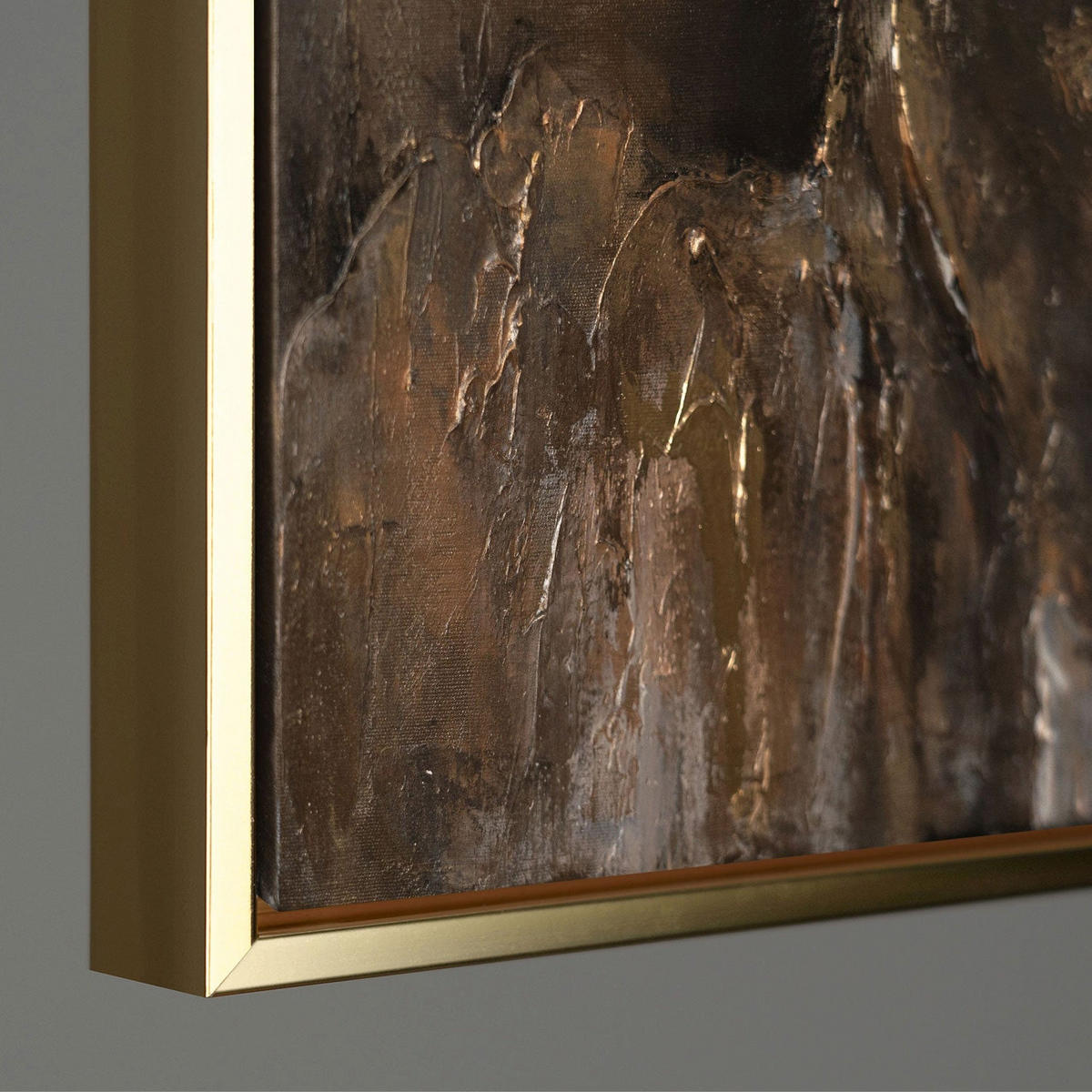 GEMÄLDE Goldene Horizonte Schattenfugenrahmen Gold 60x40 cm - Goldfarben, Holz (60/40cm) - YS-art gallery