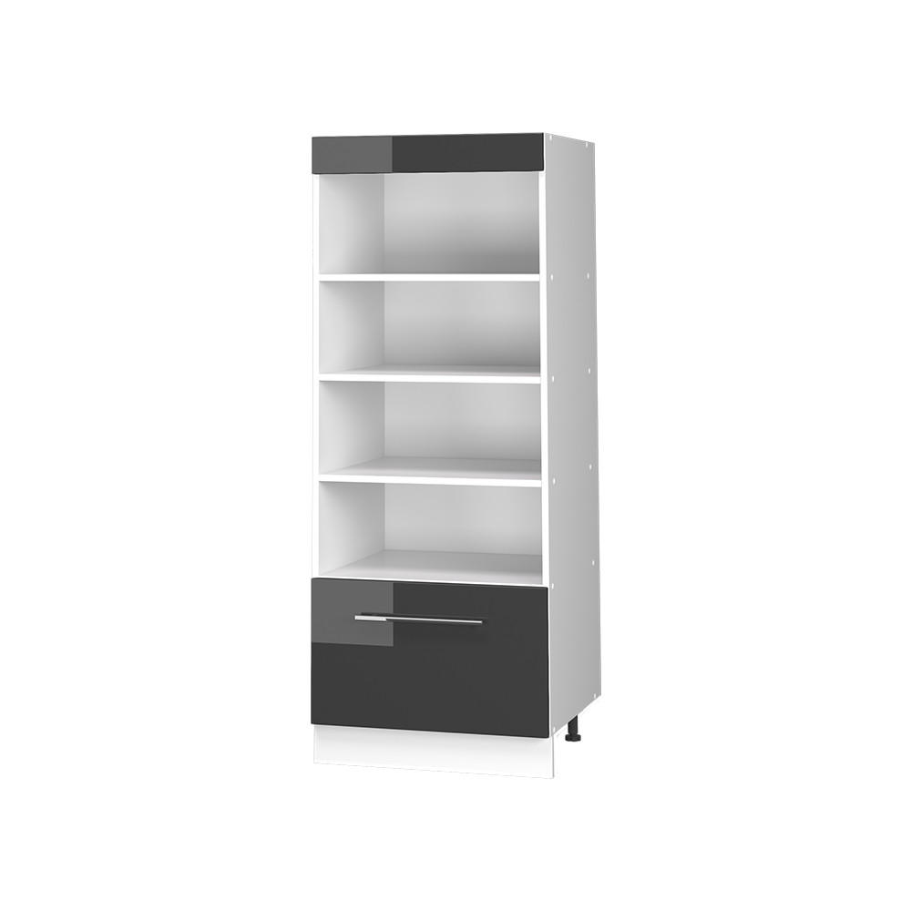KÜCHENREGAL Fame-Line, Anthrazit Hochglanz/Weiß, 60 cm - Schwarz Hochglanz/Weiß, Holzwerkstoff (60/153.6/58.1cm) - Vicco