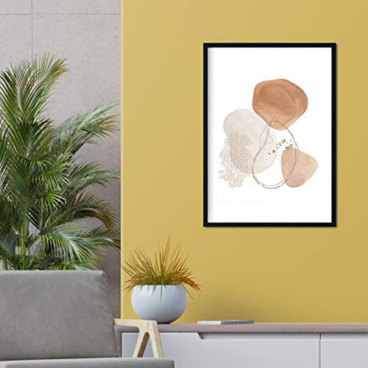 POSTER Set mit 4 Kunst Folien mit abstrakten Formen und Figuren A4 Rahmenlos - Klar, Papier (29.7/3cm) - Nacnic