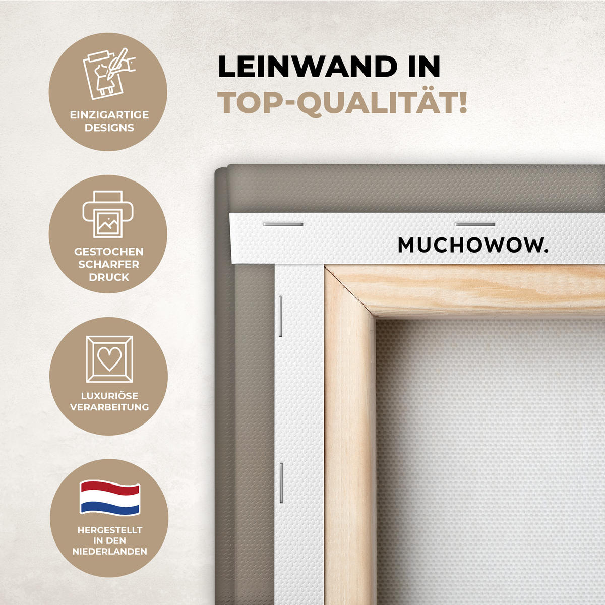 LEINWANDBILD Pampasgras - Federn - Pastell - Weiß 90x90 cm - Naturfarben, Textil (90/90cm) - MuchoWow
