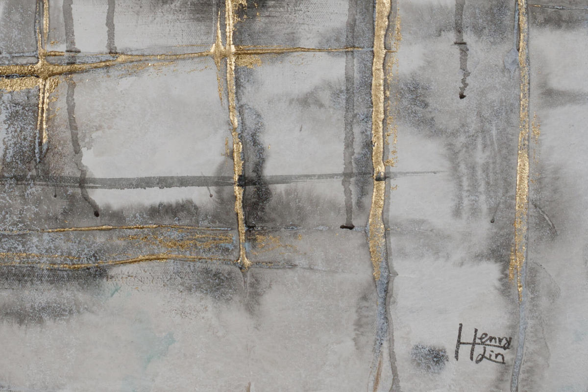 ACRYLBILD HANDGEMALT 60/90 cm - Schwarz/Grau, Holz/Textil (60/90cm) - KUNSTLOFT