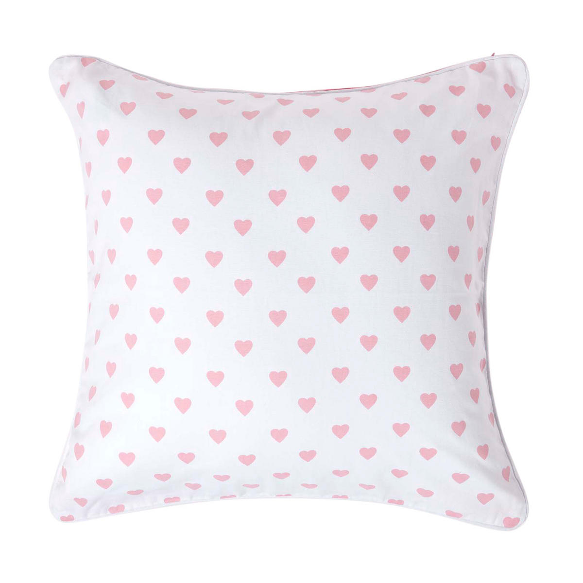 KISSENHÜLLE Herzen 60/60 cm, 100% Baumwolle - Rosa, Textil (60/60cm) - Homescapes