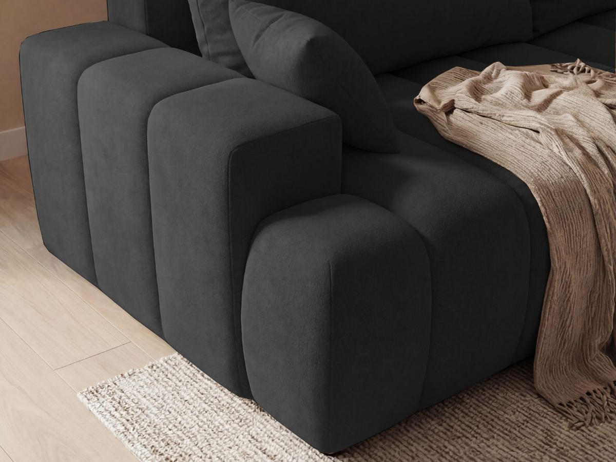 ECKSOFA Caleo Schwarz Rechts - Schwarz, Holz/Textil (270/170cm) - Graingold